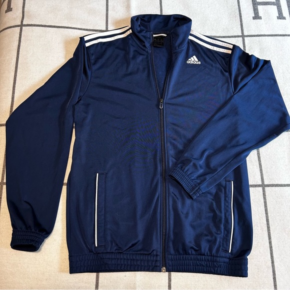 EUC Adidas Classic 3-Stripe Jersey Track Jacket - Size M - Picture 1 of 7